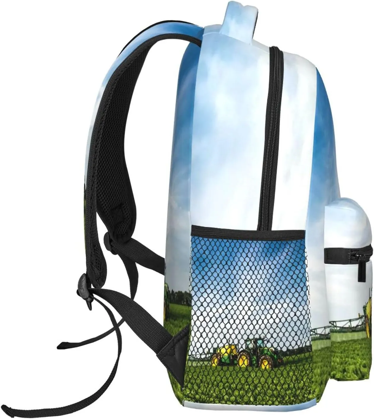 Tractor And Green Farmland Backpack Laptop Backpack Sports Travel Shoulder bag Light casual backpack