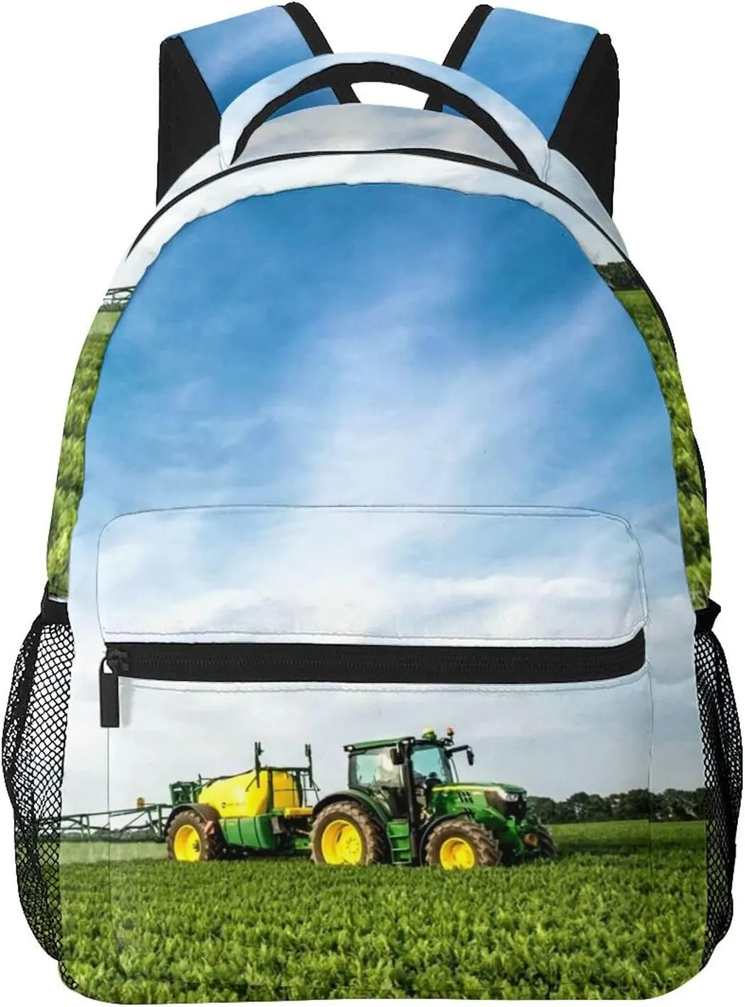 Tractor And Green Farmland Backpack Laptop Backpack Sports Travel Shoulder bag Light casual backpack