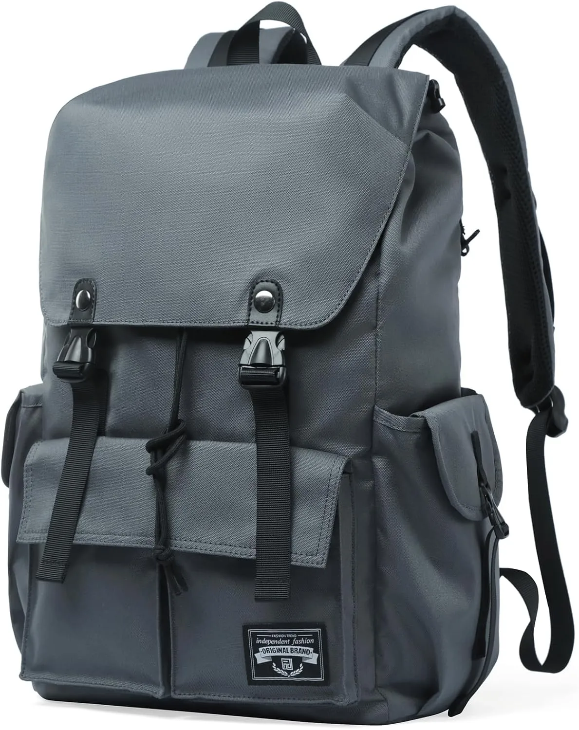 Travel Backpack for Men, 17.3 Inch Laptop Backpack, Drawstring Anti-theft Waterproof Tech Backpacks with Laptop Compartment, Grey