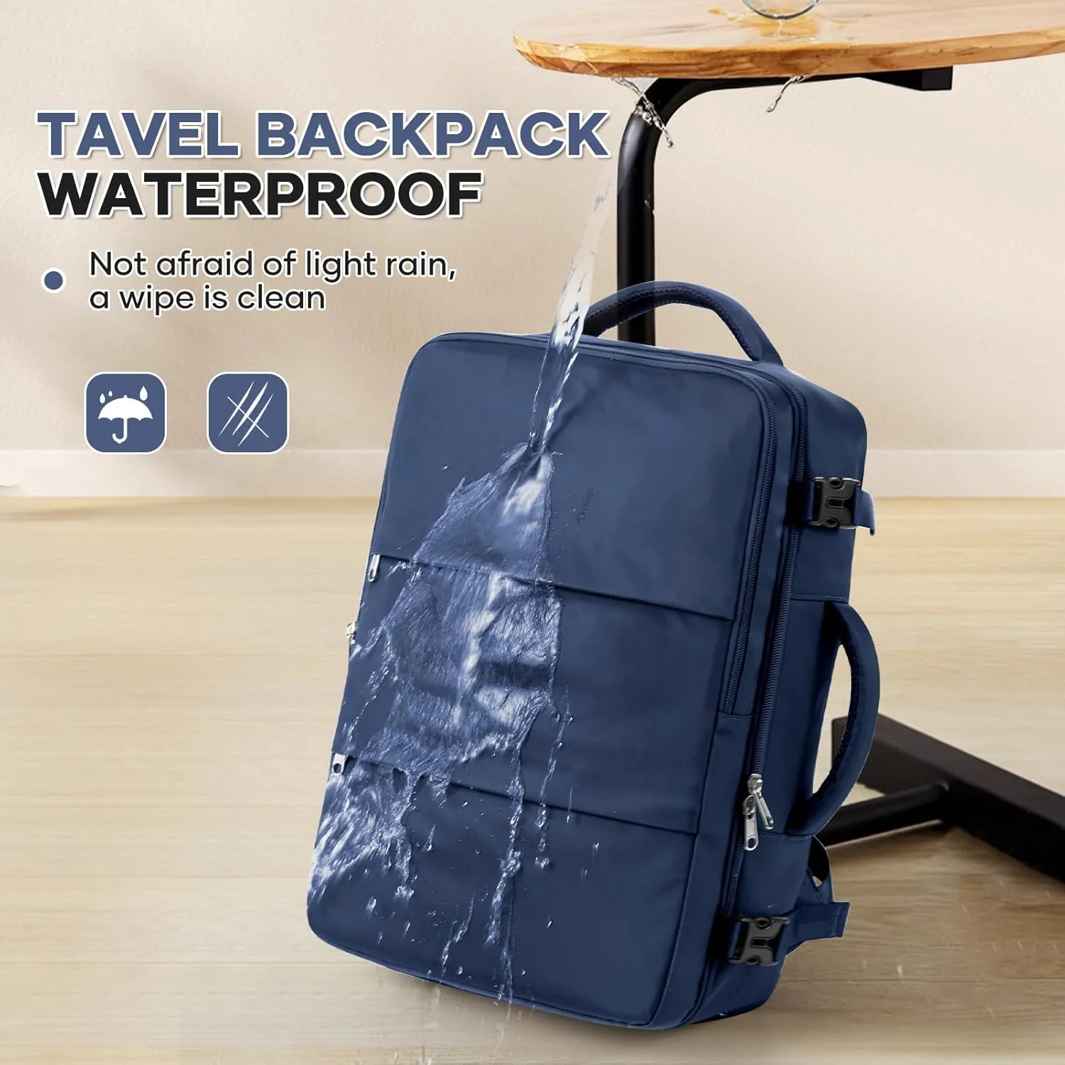 Travel Backpack For Women Men Carry on Backpack Luggage Flight Approved Personal item Travel Bag Essentials Mochila de viaje Laptop College Backpack Navy Blue