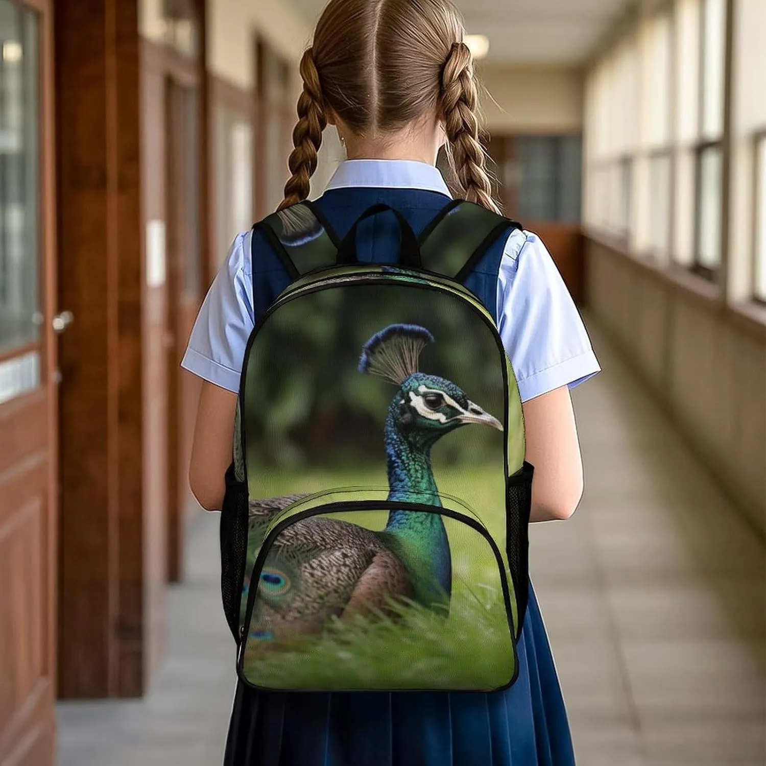 Travel Backpack for Women Men Lightweight 17 Inch Laptop Bag Animals That Open Their Tails Backpack Casual Daypack