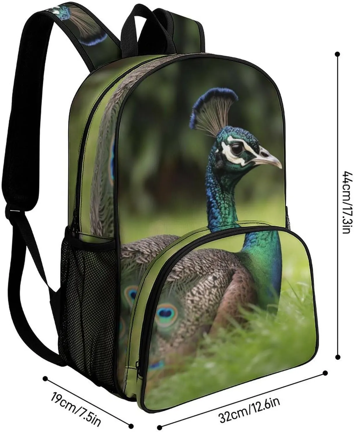 Travel Backpack for Women Men Lightweight 17 Inch Laptop Bag Animals That Open Their Tails Backpack Casual Daypack