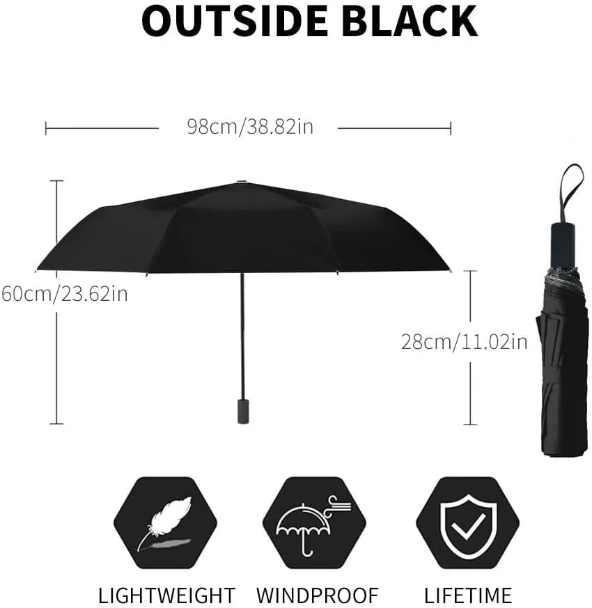 Travel Umbrella for Rain Windproof Sea Underwater Water Textured Textured Effect Automatic Cute Portable Compact Umbrella for Women Purse Backpack Car Black Sun UV Protection