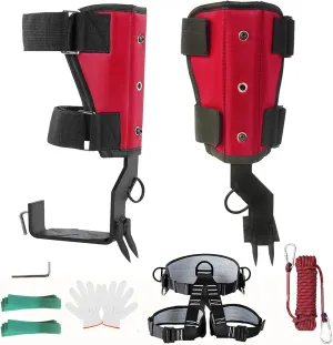 Tree Climbing Spikes,Tree Climbing Gear Set,Tree Climbing Kit with 2 Claws,has Professional Accessories for Tree Work,Fruit Picking,Hunting and Observation