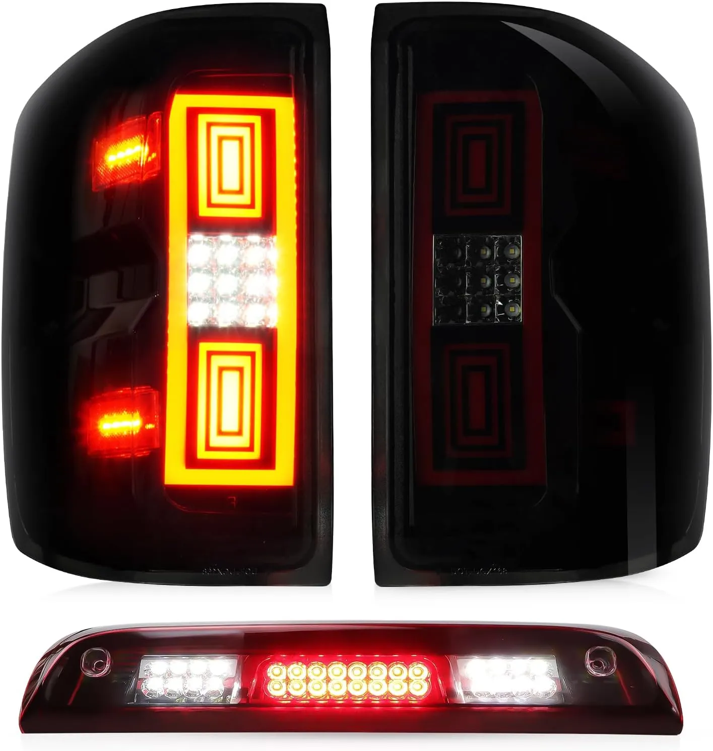 Tresound Tail Lights   3rd Third Brake Cargo Lamp for Chevy Silverado 1500 2014-2018, 2500 HD & 3500 HD, for GMC Sierra 3500 HD 2015-2018, High Mount Stop Light Rear LED Taillights Assembly