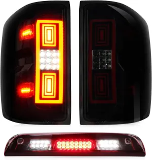 Tresound Tail Lights   3rd Third Brake Cargo Lamp for Chevy Silverado 1500 2014-2018, 2500 HD & 3500 HD, for GMC Sierra 3500 HD 2015-2018, High Mount Stop Light Rear LED Taillights Assembly