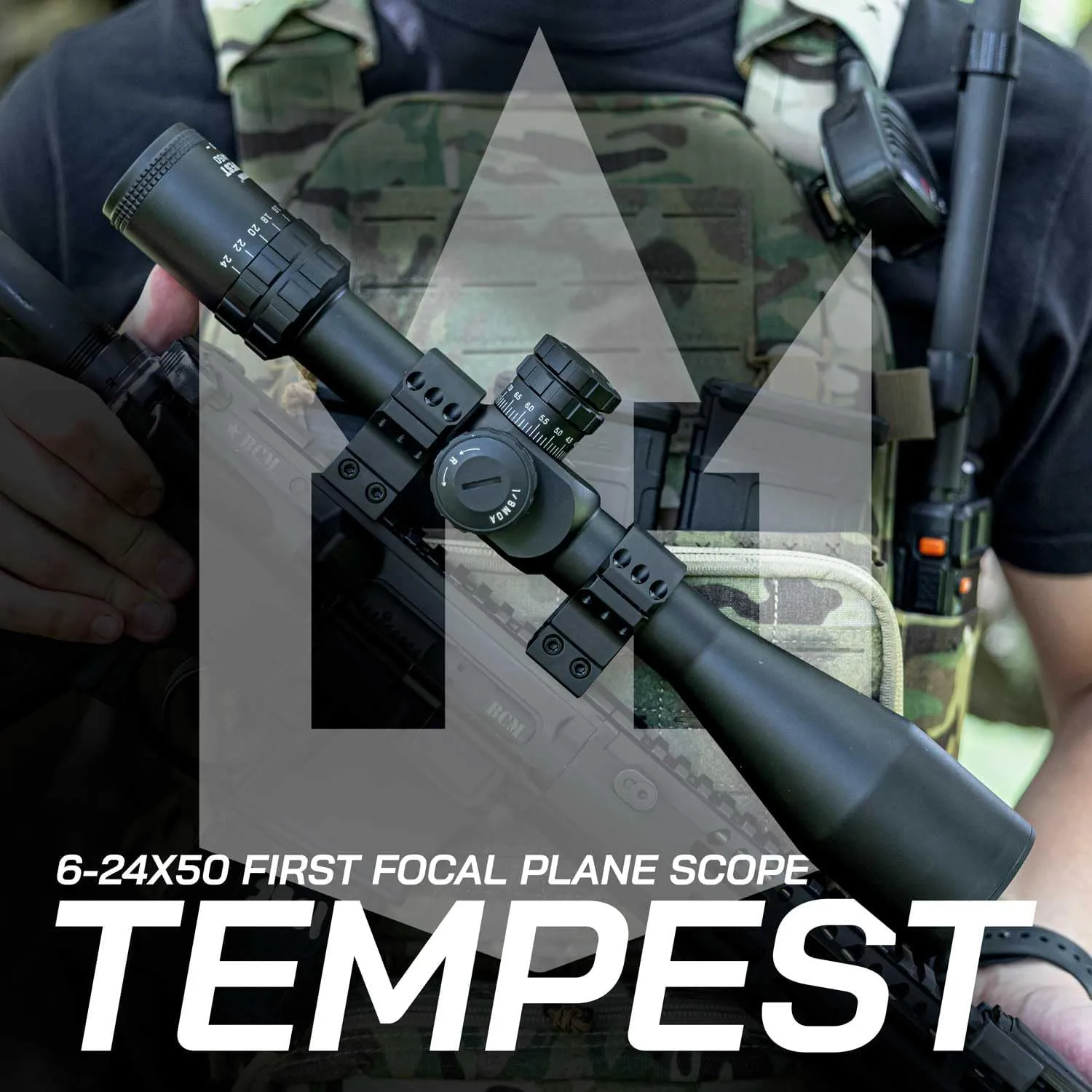 Triton Tempest First Focal Plane FFP Long-Range Precision Rifle Scope with SecureLock Locking Turrets | MOA or MIL Reticle