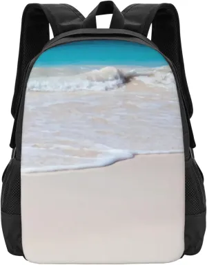 Tropical Beach Scene Turquoise Water Lightweight Packable Backpack Travel Casual Hiking Daypack Foldable Backpack For Men Women