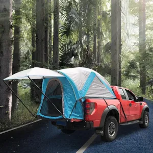 Truck Tent, Pickup Truck Tent with Awning for 5.5-6.7ft, Truck Bed Tent (190 120) x 155 x 165 CM - Waterproof Double Layer 210D Sleeping Tent with Removable Rainfly and Camping Carry Bag