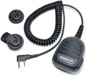 UAYESOK Heavy Duty Portable Two Way Radio HT Remote Speaker Mic K-Type for Kenwood NX-220 NX-320 NX-1200 NX-3220 TK-272G TK-2312 TK-2360 W/Multifunction Mic Mount Holder, for Baofeng BTECH Retevis