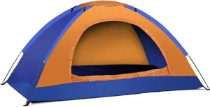 Ultralight For Backpacking Tent, for INSTANT Setup, Waterproof &, Double Door Design(2 person Orange)