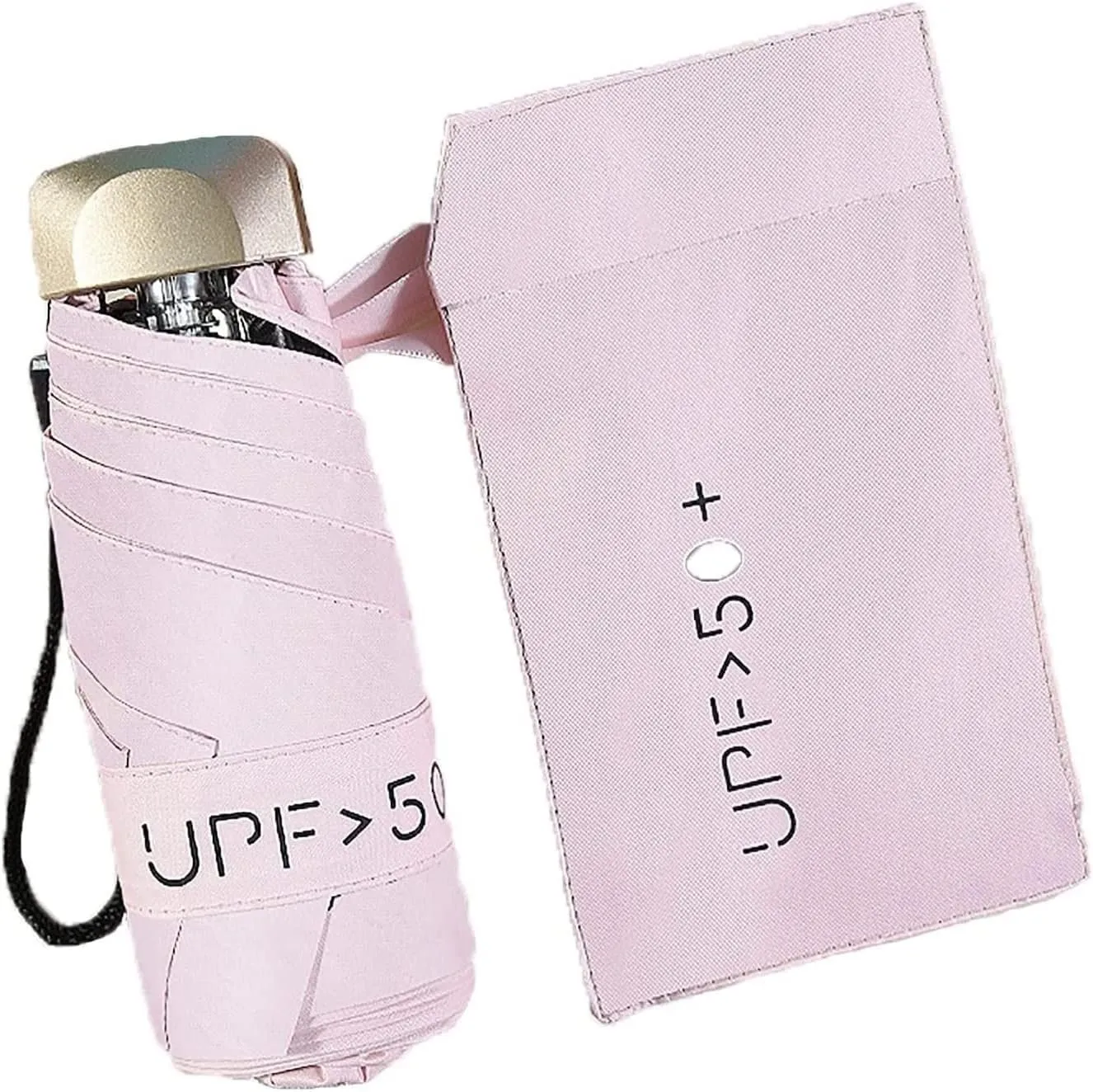 Umbrellas for Rain Foldable Umbrella Ultralight Pocket Umbrella UV Umbrella Parasol Waterproof Lightweight Portable Backpack Umbrella Umbrellas for Rain Windproof (Color : Pink)