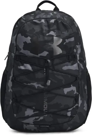 Under Armour Unisex-Adult Hustle Sport Backpack, (023) Black/Black/Metallic Black, One Size Fits All
