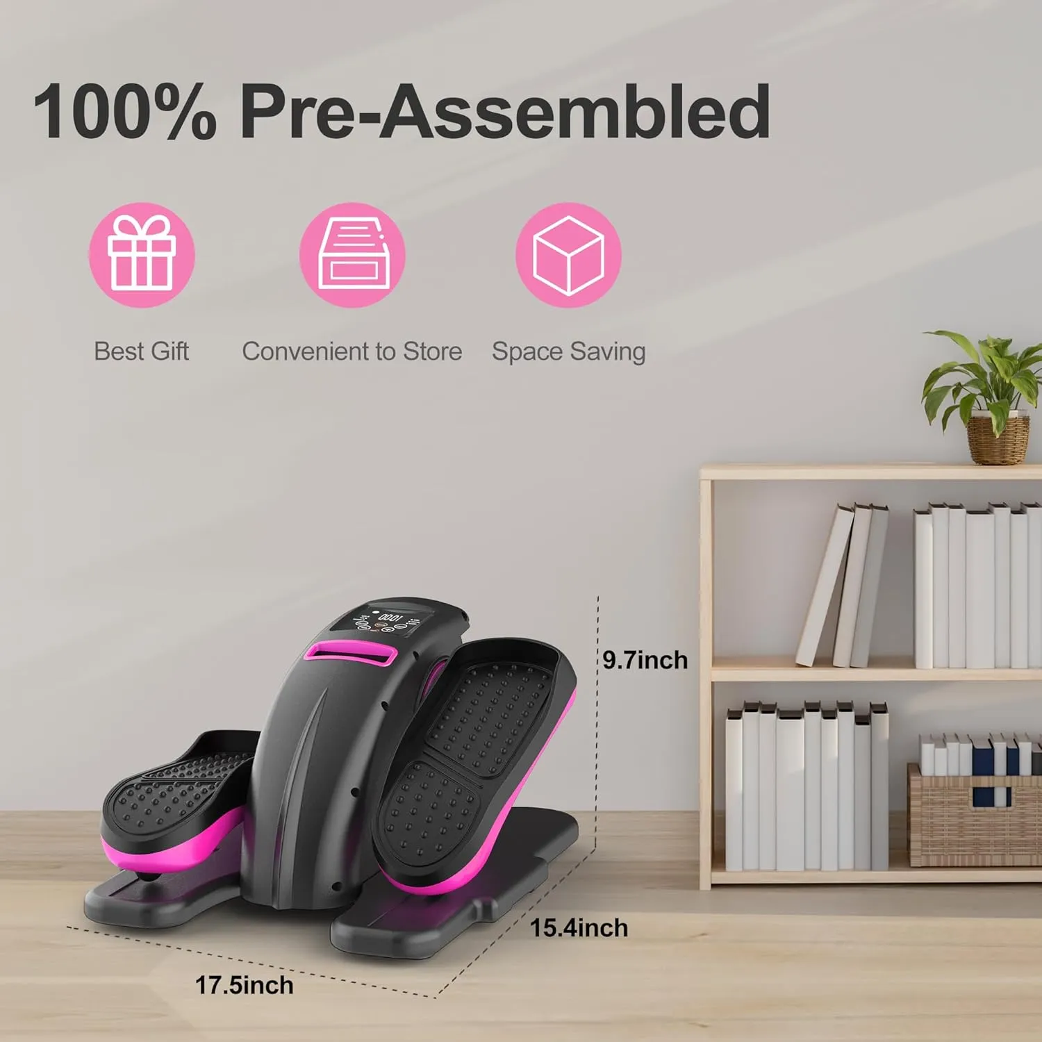 Under Desk Elliptical Machine, Ellipse Leg Exerciser as Seen on TV for Seniors with 12 Speeds, Mini Electric Seated Eclipse Exercise Training, Quiet & Portable Pedal Exerciser with Remote Control