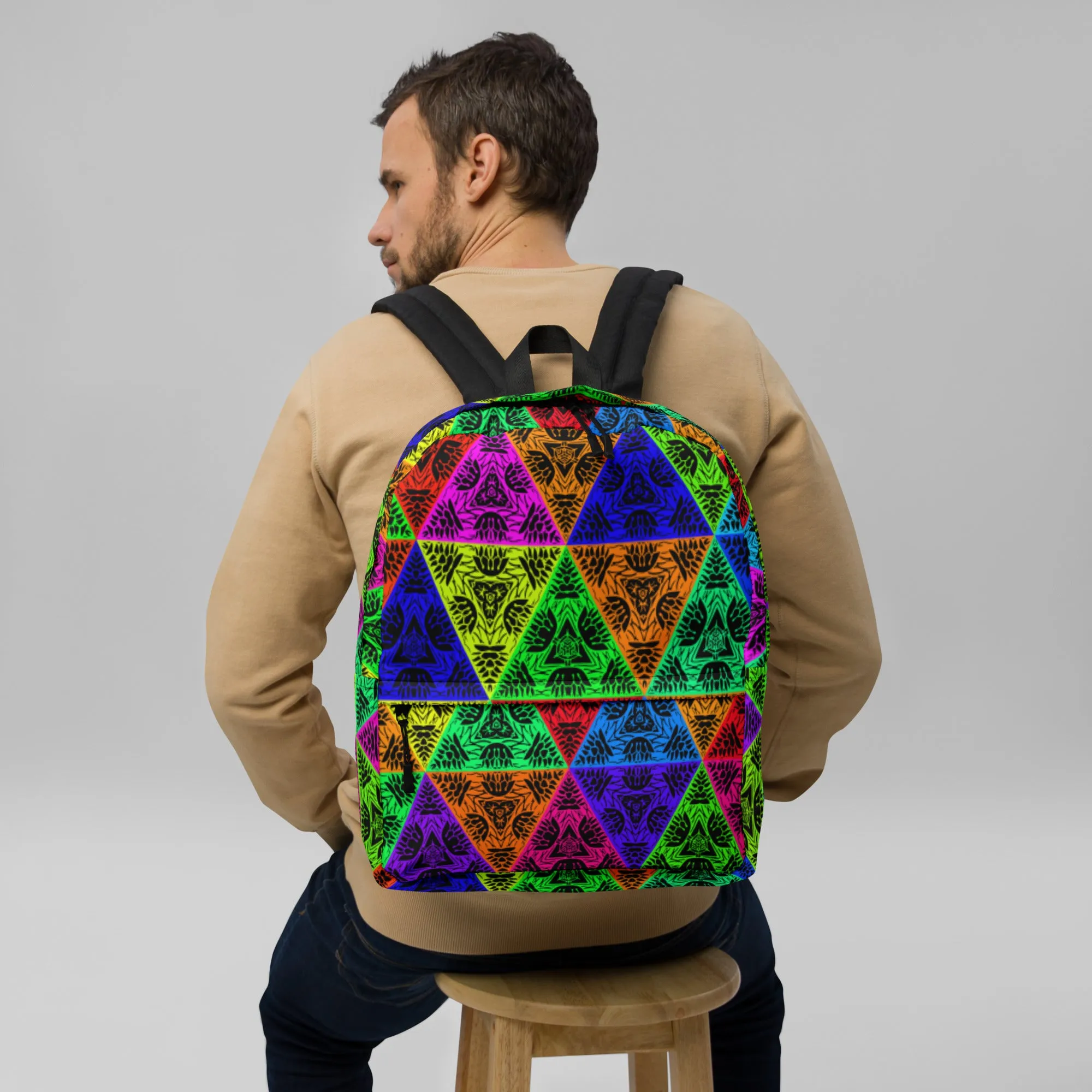 Unisex Backpack Psychedelic Triangles