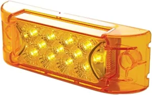 United Pacific 39592 Clearance/Marker Light, Amber LED/Amber Lens, Rectangle Design, with Reflector, 13 LED