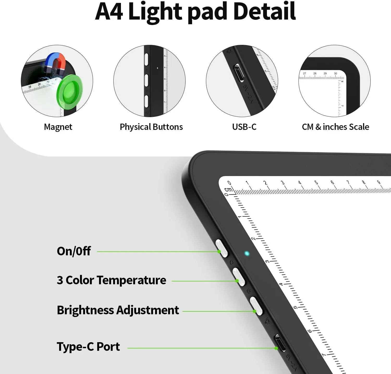 Up To 9000Lux Super Bright A4 Light Pad,Rechargeable light box with 4000mAH Lithium Battery for Cricut Weeding Vinyl Tool,Magnet light box for tracing,light board for Diamond Painting,Sketching,Tattoo