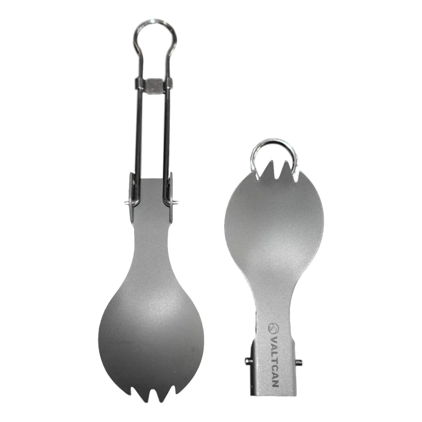 Valtcan Titanium Folding Spork Set with Carrying Bag 2 Pack 18.4g