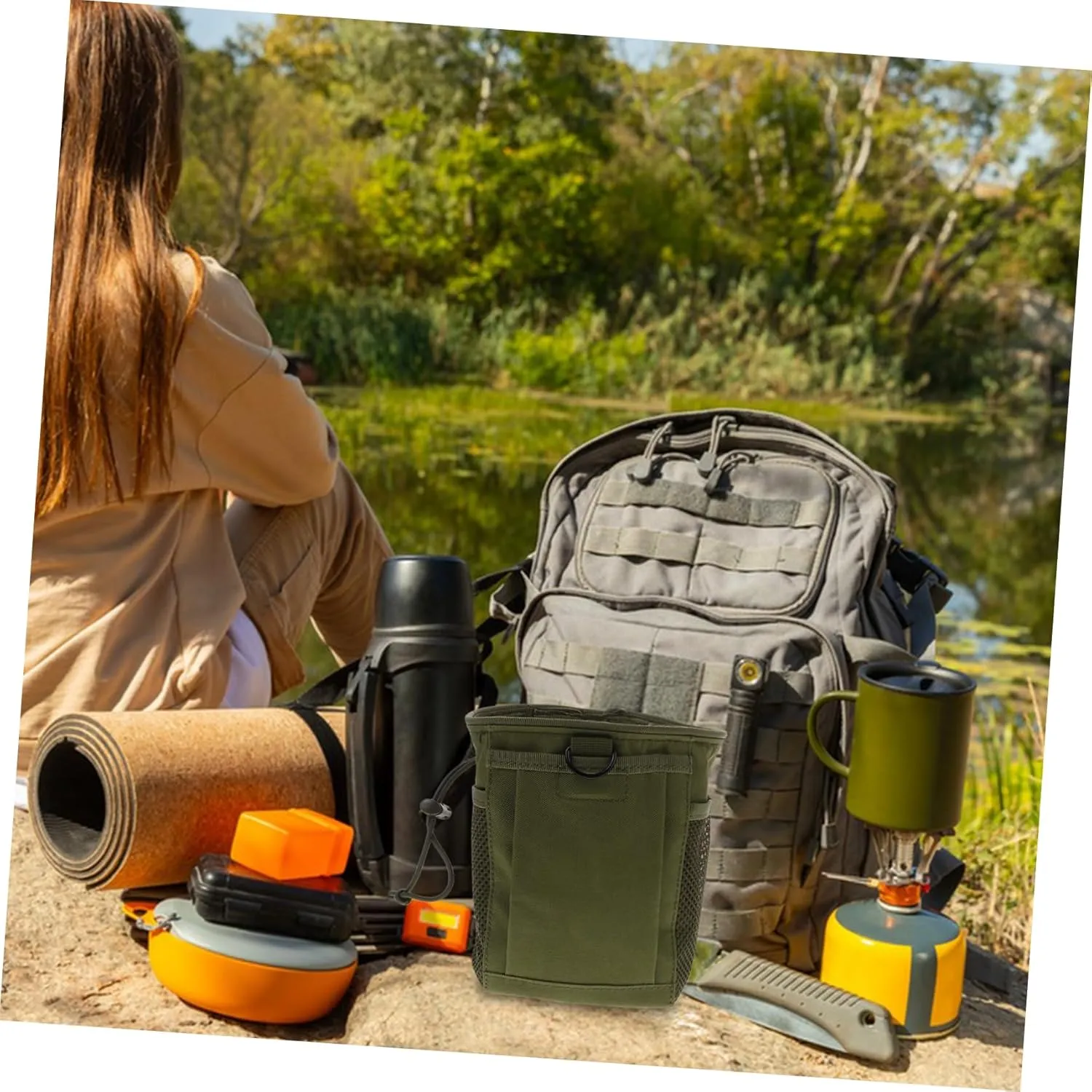 VANZACK Camo Bag Waist Work Pouch Hiking Pouch Carpenters Pouch Sundries Storage Pouch Technician Pouch Outdoor
