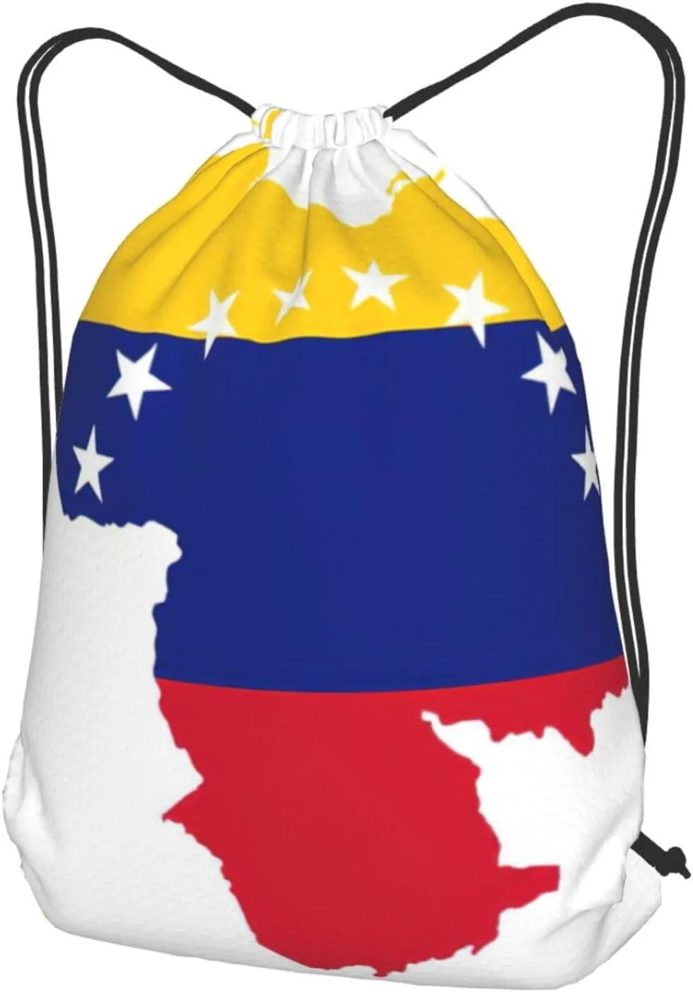 Venezuela Flag Drawstring Cinch Backpack Polyester Sack Pack String Bag For Hiking Camping Adventure
