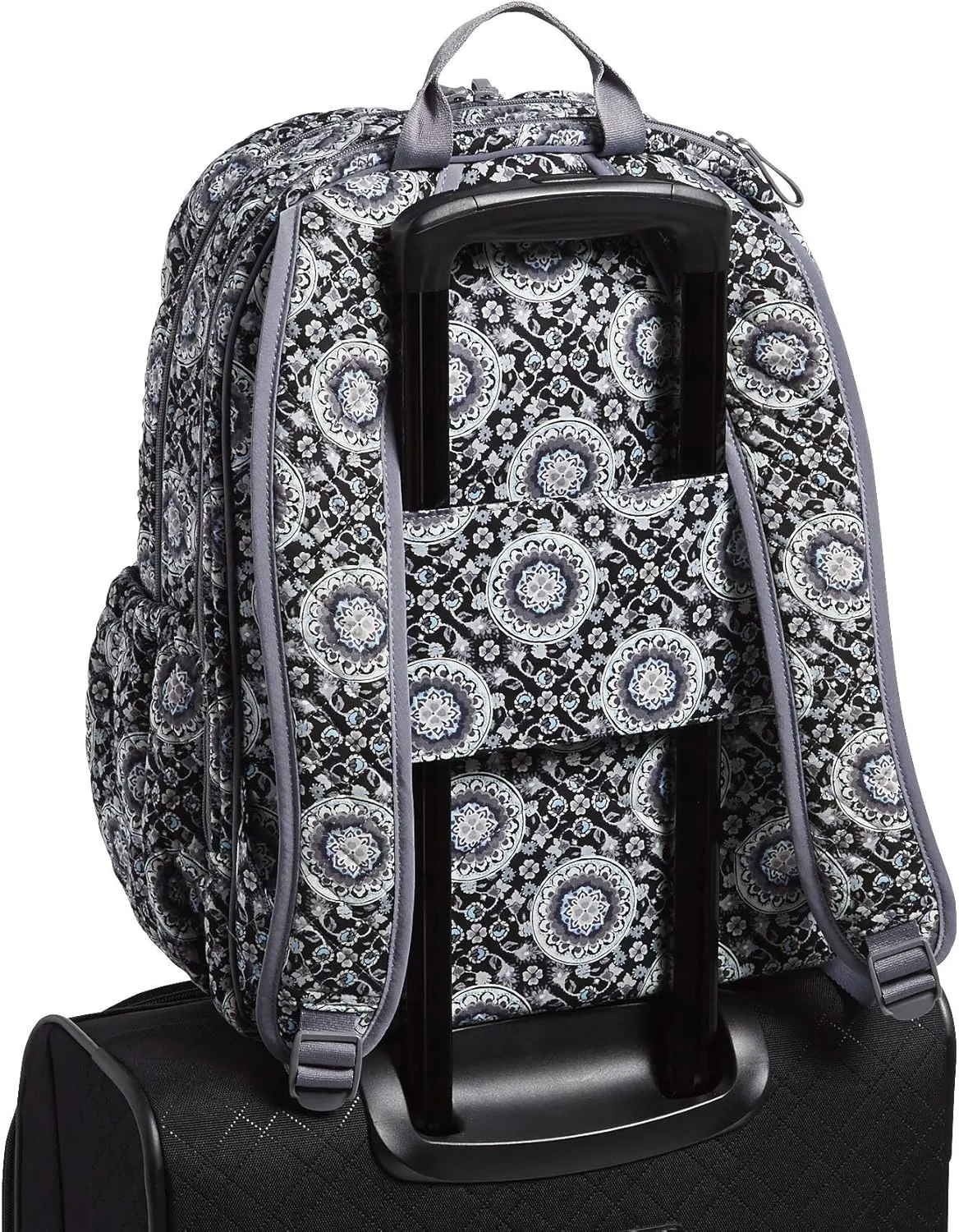 Vera Bradley Women's Cotton Campus Backpack, Charcoal Medallion, One Size