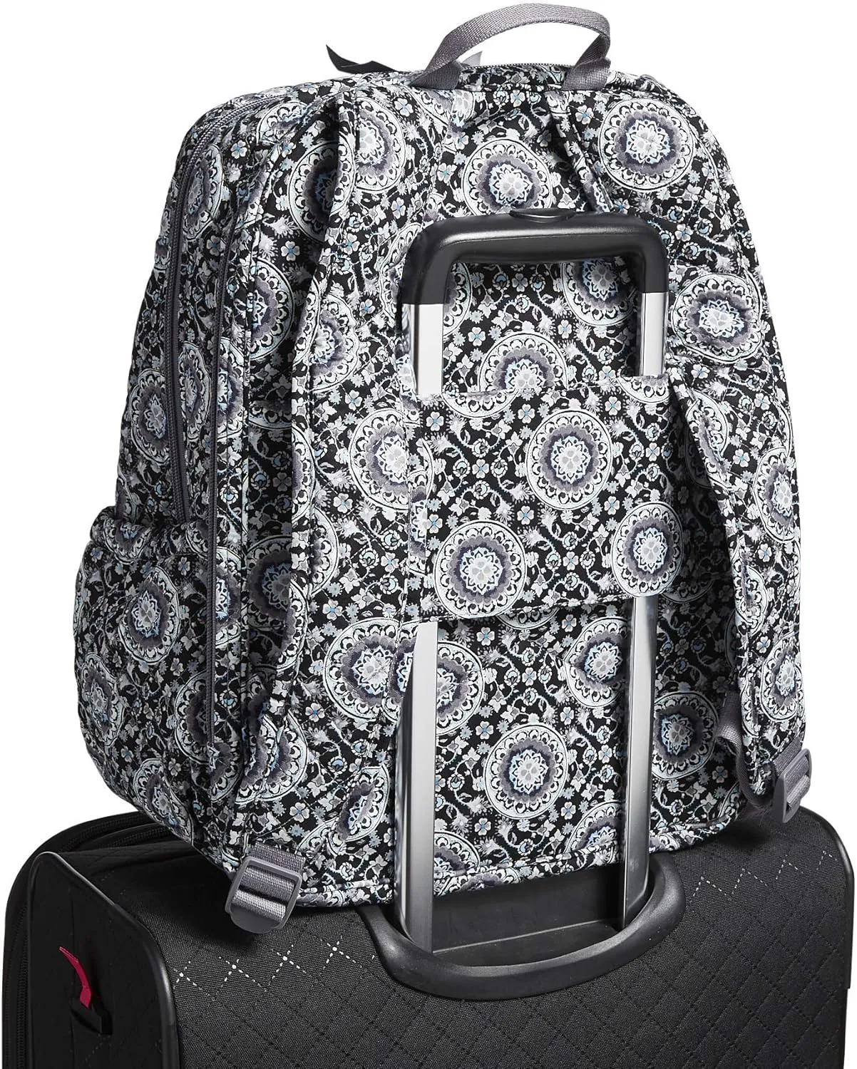 Vera Bradley Women's Cotton Campus Backpack, Charcoal Medallion, One Size