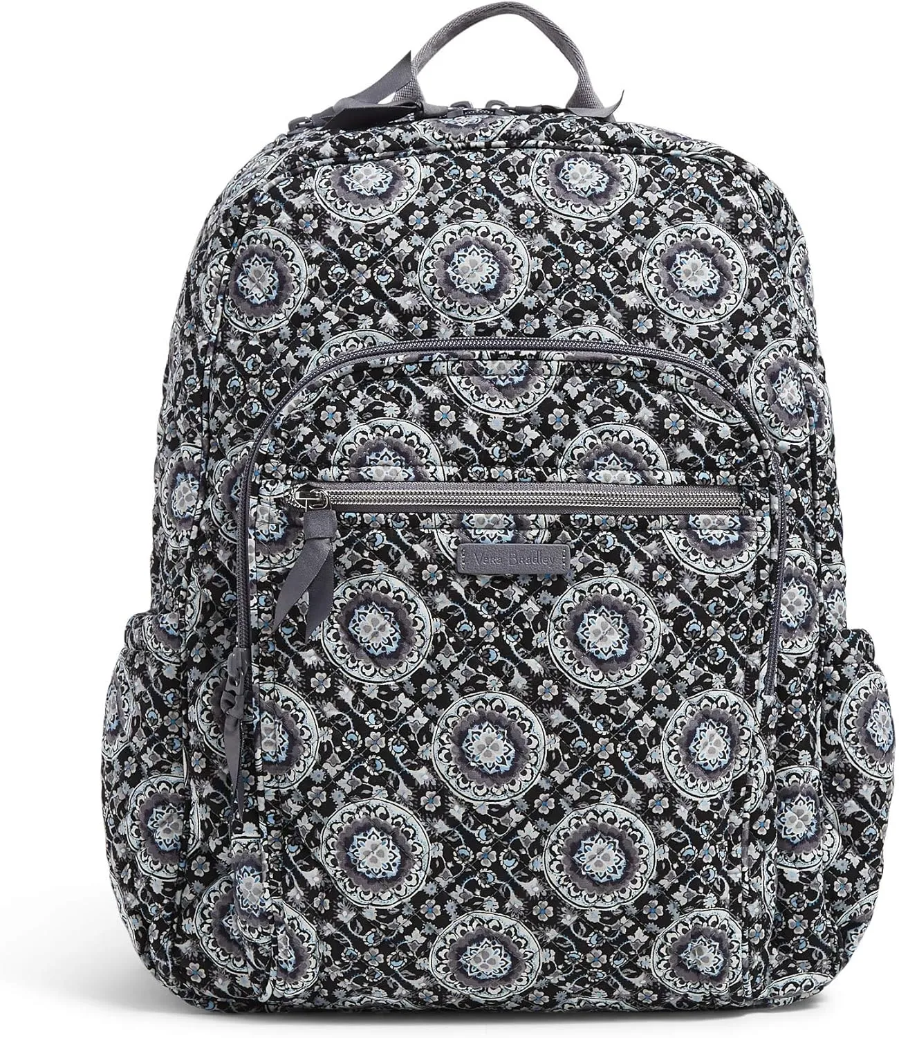 Vera Bradley Women's Cotton Campus Backpack, Charcoal Medallion, One Size