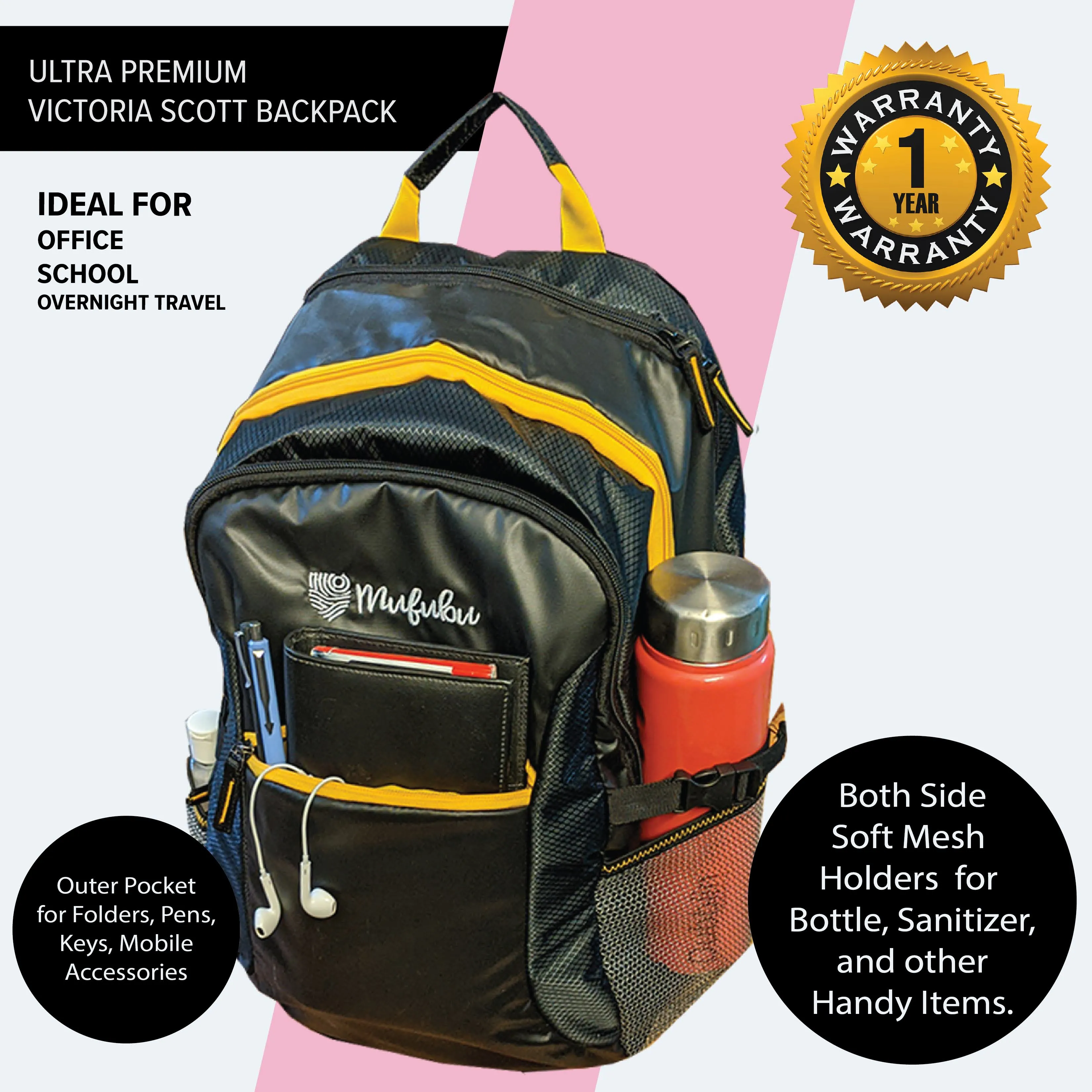 Victoria Scott 40 Ltr Black Backpack