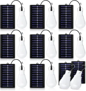 VIHOSE 8 Pcs Solar Light Bulbs Solar Powered Light Portable Emergency Light Bulb Waterproof LED Bulb Solar Camping Tent Light Indoor Outdoor Shed Night Fishing Chicken Coop, As Shown on the Pictures