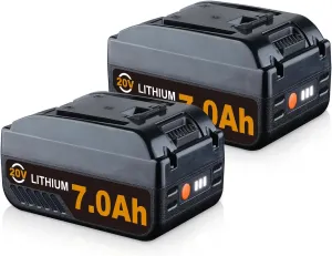 VINIDA 2Pack 7.0Ah 20V Replacement for Worx Battery 20V Compatible with Worx 20 Volt Battery Lithium-ion WA3520 WA3525 WG151s WG155s WG251s WG255s WG540s WG545s Cordless Power Tools
