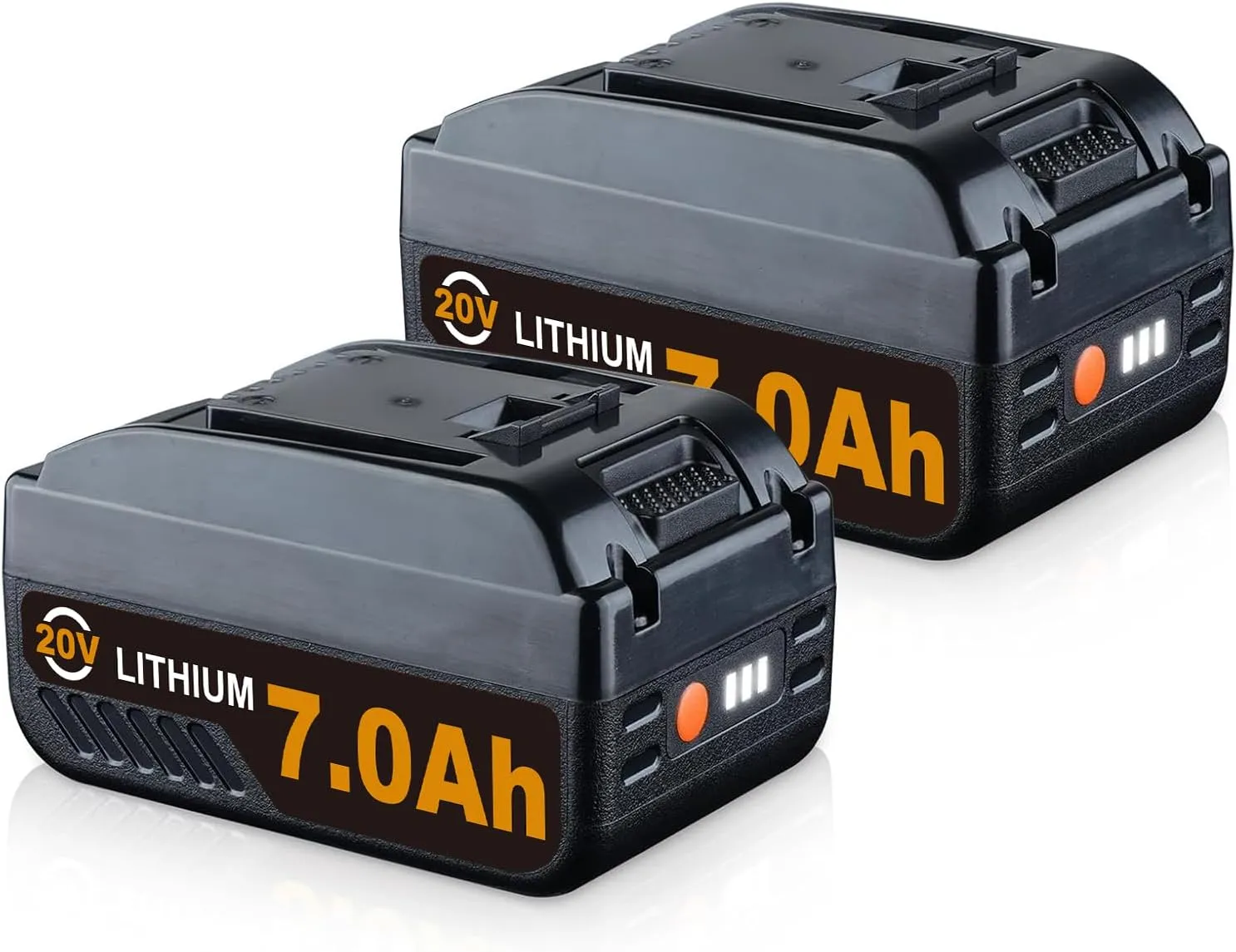 VINIDA 2Pack 7.0Ah 20V Replacement for Worx Battery 20V Compatible with Worx 20 Volt Battery Lithium-ion WA3520 WA3525 WG151s WG155s WG251s WG255s WG540s WG545s Cordless Power Tools