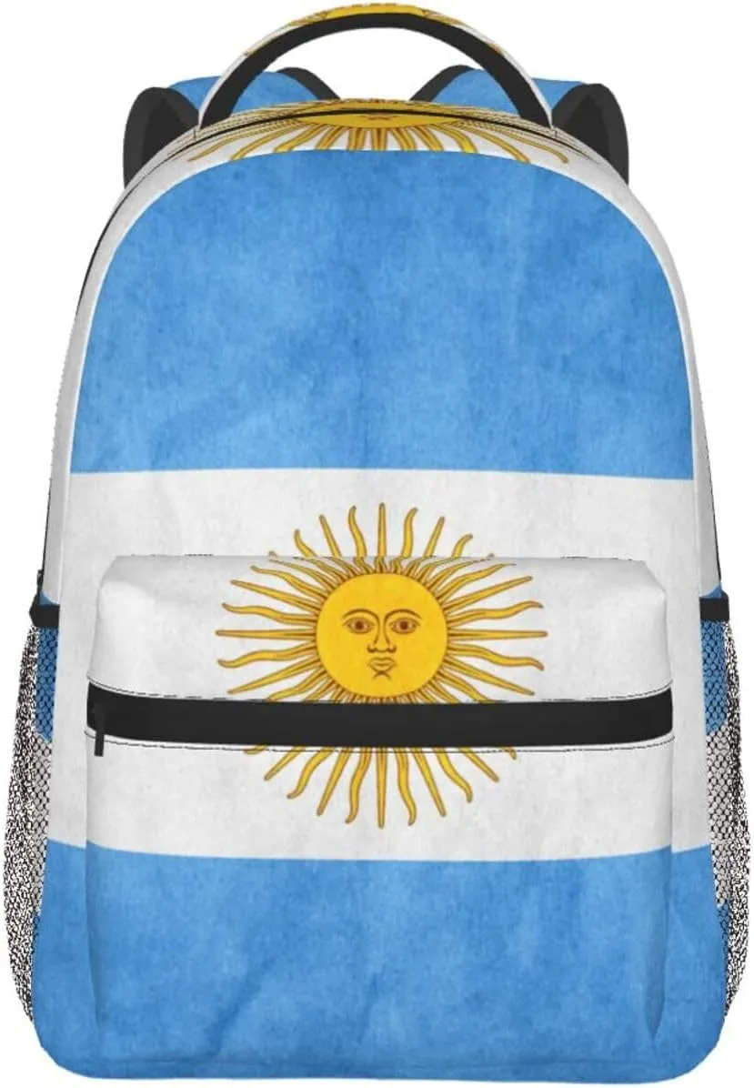 Vintage Argentina Flag Backpack Laptop Backpack Sports Travel Shoulder bag Light casual backpack