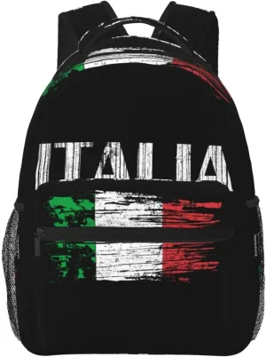 Vintage Italia Italy Italian Flag Backpack Casual Laptop Backpack Double Shoulder Bag Lightweight Backpack For Women Men Travel