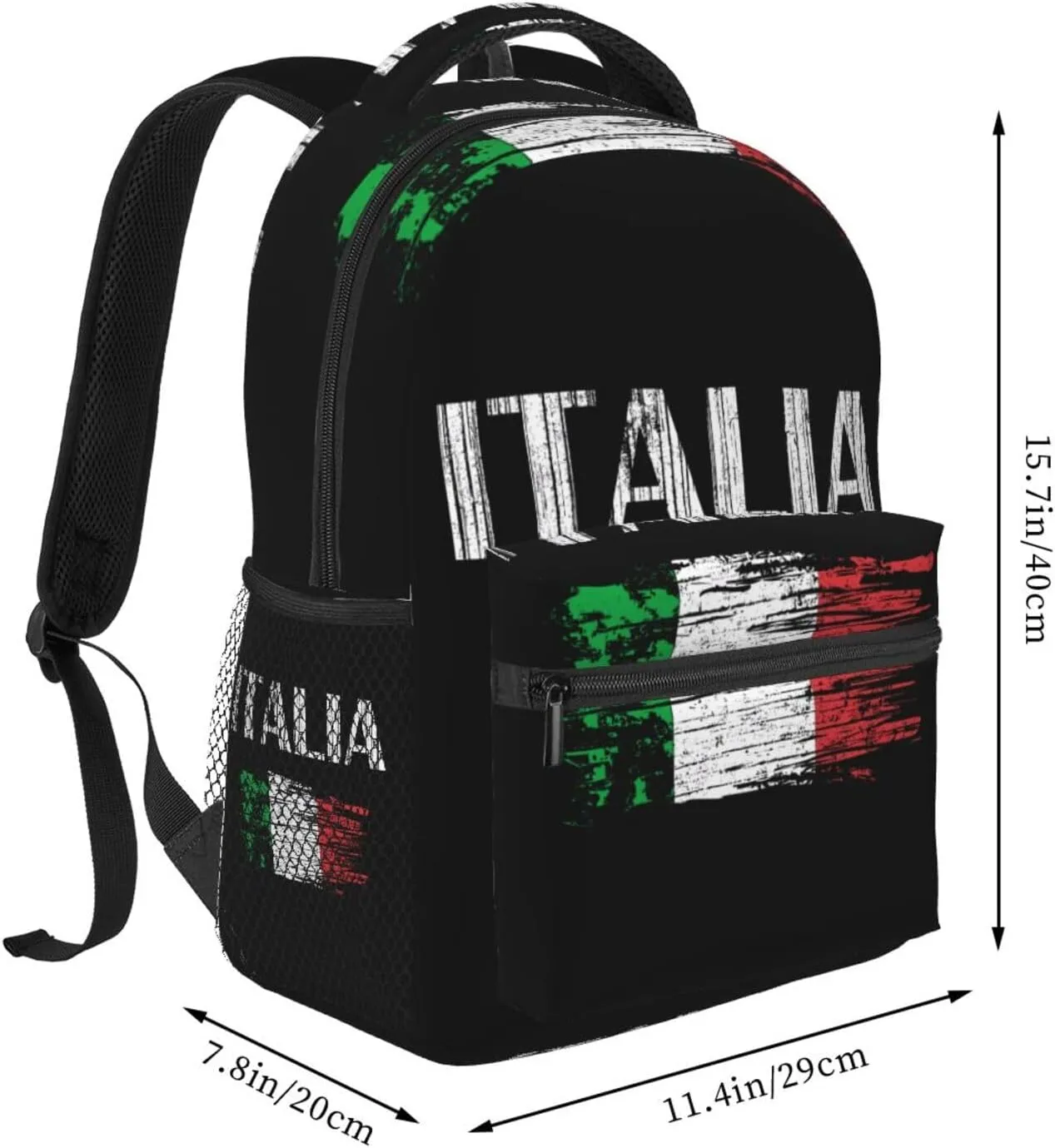Vintage Italia Italy Italian Flag Backpack Casual Laptop Backpack Double Shoulder Bag Lightweight Backpack For Women Men Travel
