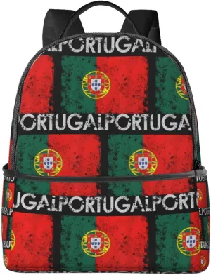 Vintage Portuguese Portugal Flag Casual Backpack Travel Backpacks Outdoor Sports Rucksack Lightweight Daypack Fashion Carry-on Bag for Weekender Traveling