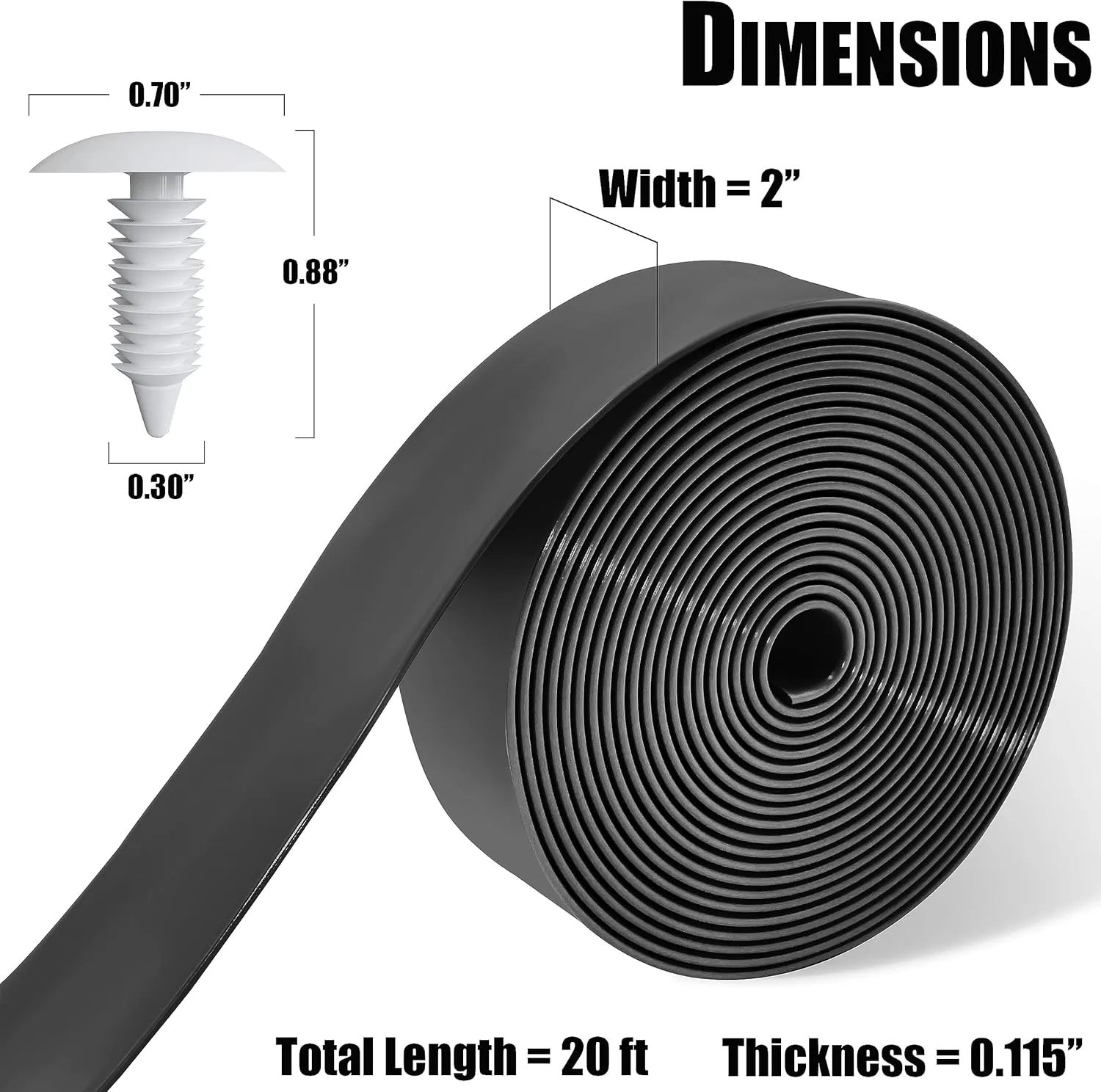 Vinyl Straps for Patio Chair Repair Kit 2'' Wide 20 Ft Long Replacement Straps   20 Free Rivets for Outdoor Lawn Furniture Chaise Lounge Repair (Black)