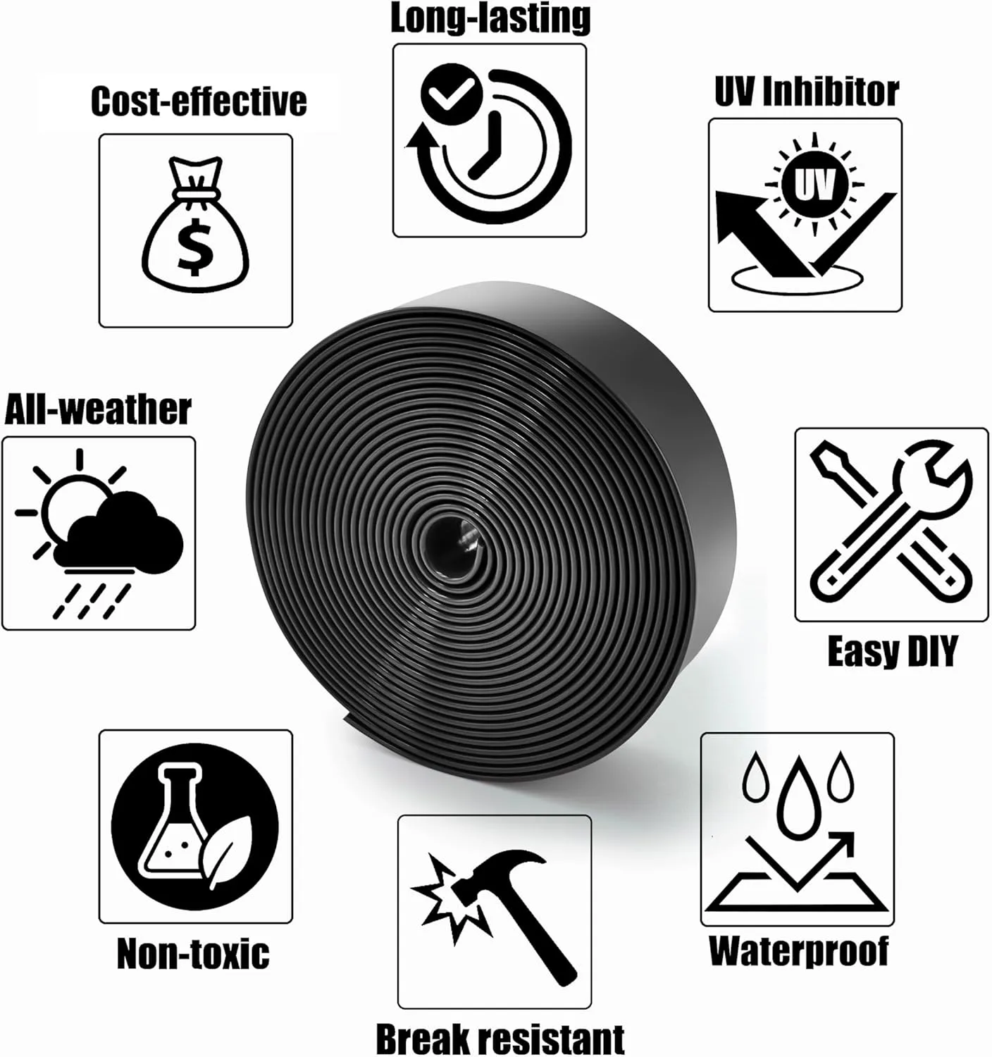 Vinyl Straps for Patio Chair Repair Kit 2'' Wide 20 Ft Long Replacement Straps   20 Free Rivets for Outdoor Lawn Furniture Chaise Lounge Repair (Black)