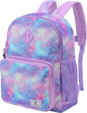 VX VONXURY Kids Backpack,Cute Preschool Toddler Schoolbag for Boys with Chest Strap Small（Purple Galaxy