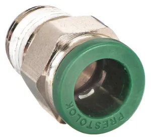W68PLP-4-4 Prestolok PLP Nickel Plated Brass Male Connector Push-to-Connect Fitting, 1/4" Push-to-Connect Tube x 1/4" Male NPTF