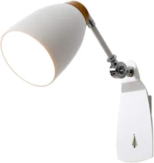 Wall Lamp Swing Arm Reading Lamp Bedside Angle Adjustable Modern Industrial Wall Sconce White E26/E27