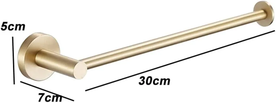 Wall-Mounted Bathroom Towel Rack Brass Brushed Hanging Kitchen Storage Shelf