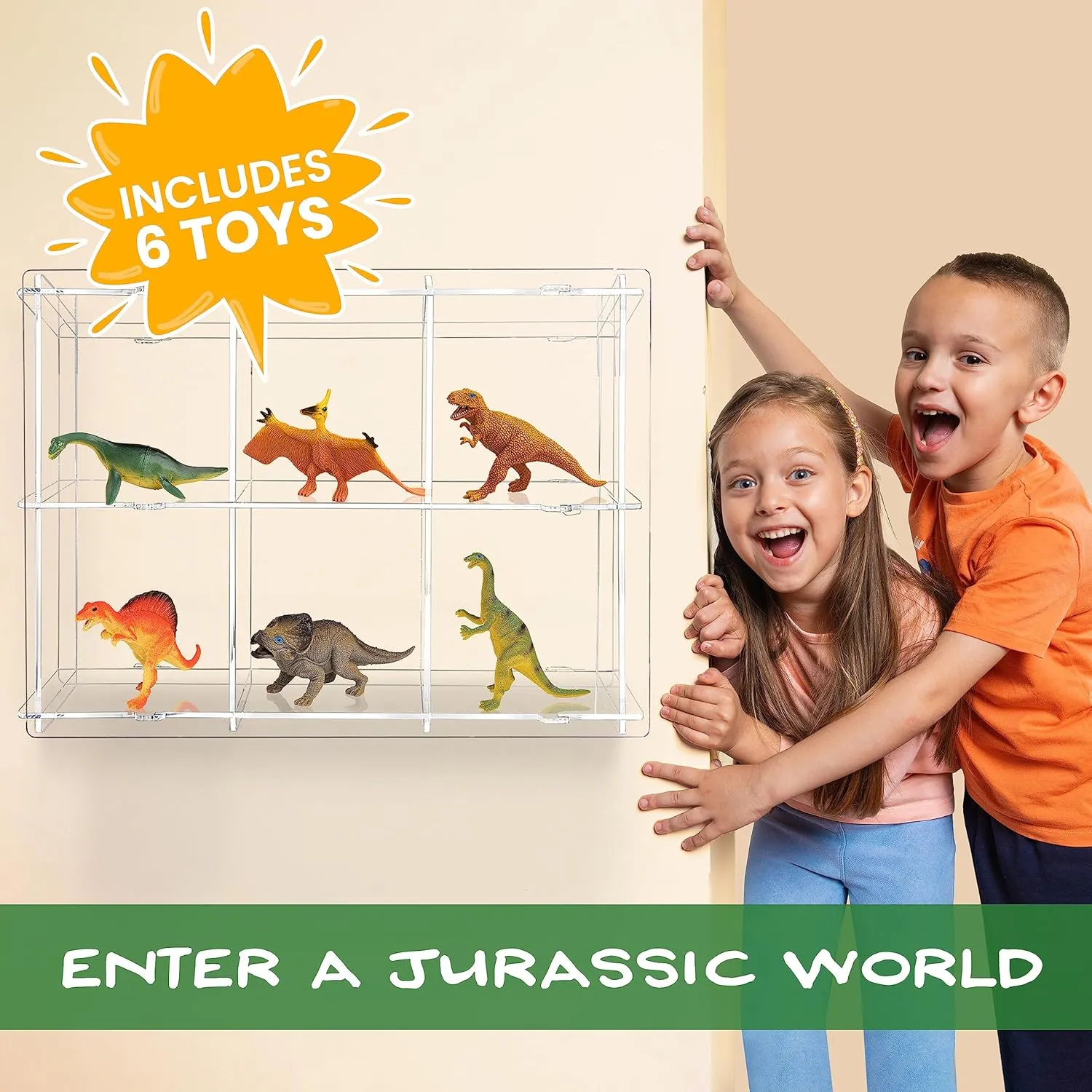 W&O Dino Paradise Play Tent with Roar Button, Dinosaur Toys and LED Lights - Epic Pop Up Tent for Boys & Girls - Perfect for Indoor & Outdoor Adventures