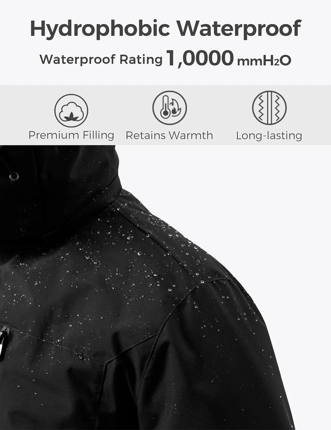 wantdo Men's Mountain Skiing Jacket Snowboarding Jackets Waterproof Winter Snow Coat Windproof Raincoat