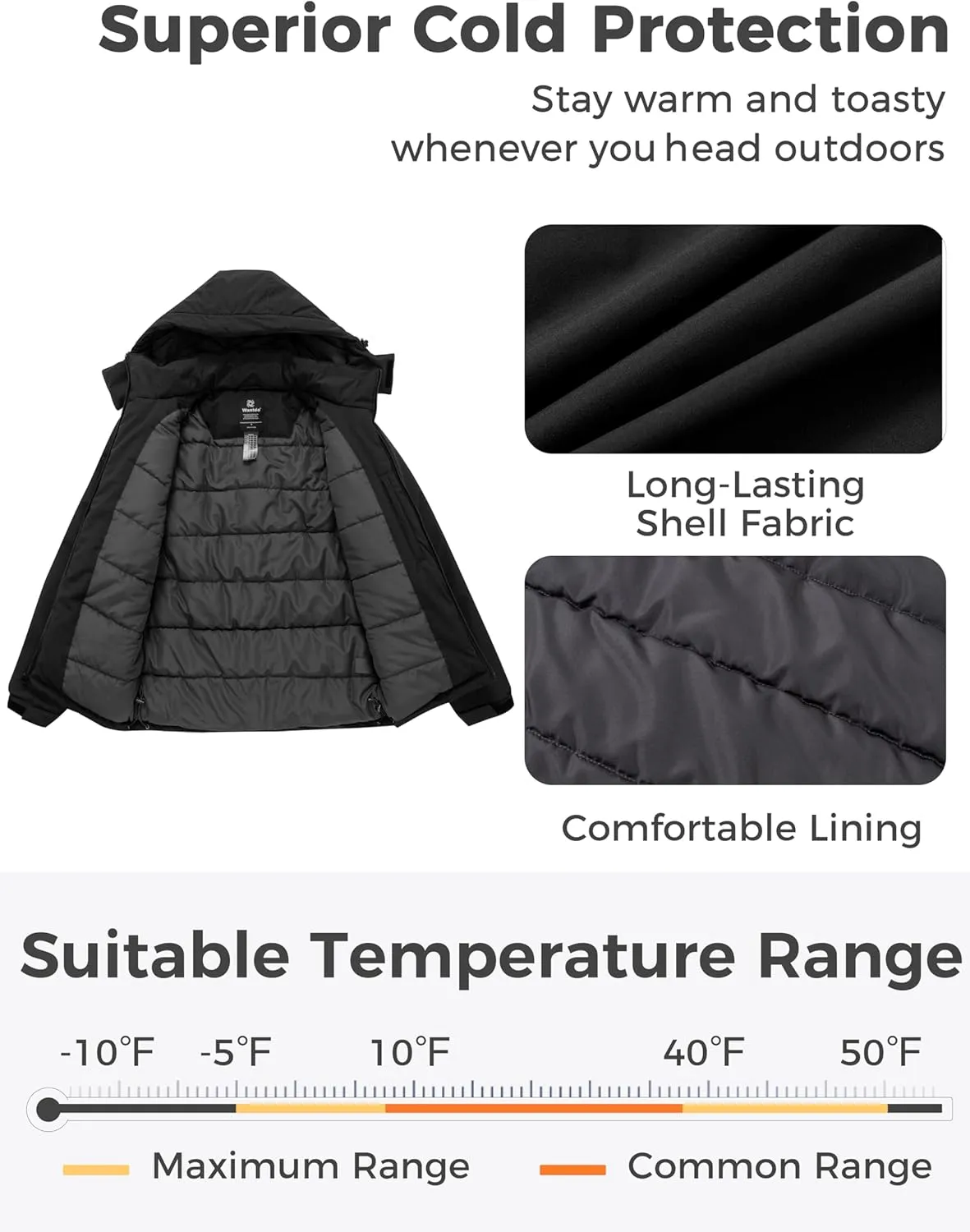 wantdo Men's Mountain Skiing Jacket Snowboarding Jackets Waterproof Winter Snow Coat Windproof Raincoat
