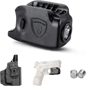 WARRIORLAND Mini Gun Light with Kydex Holster Compatible with Glock 43 / G43X (Not Fit G43X MOS with Rail) Pistol, 150 Lumens Handgun Light, LED Tactical Flashlight SL-1 w/ G43 Holster
