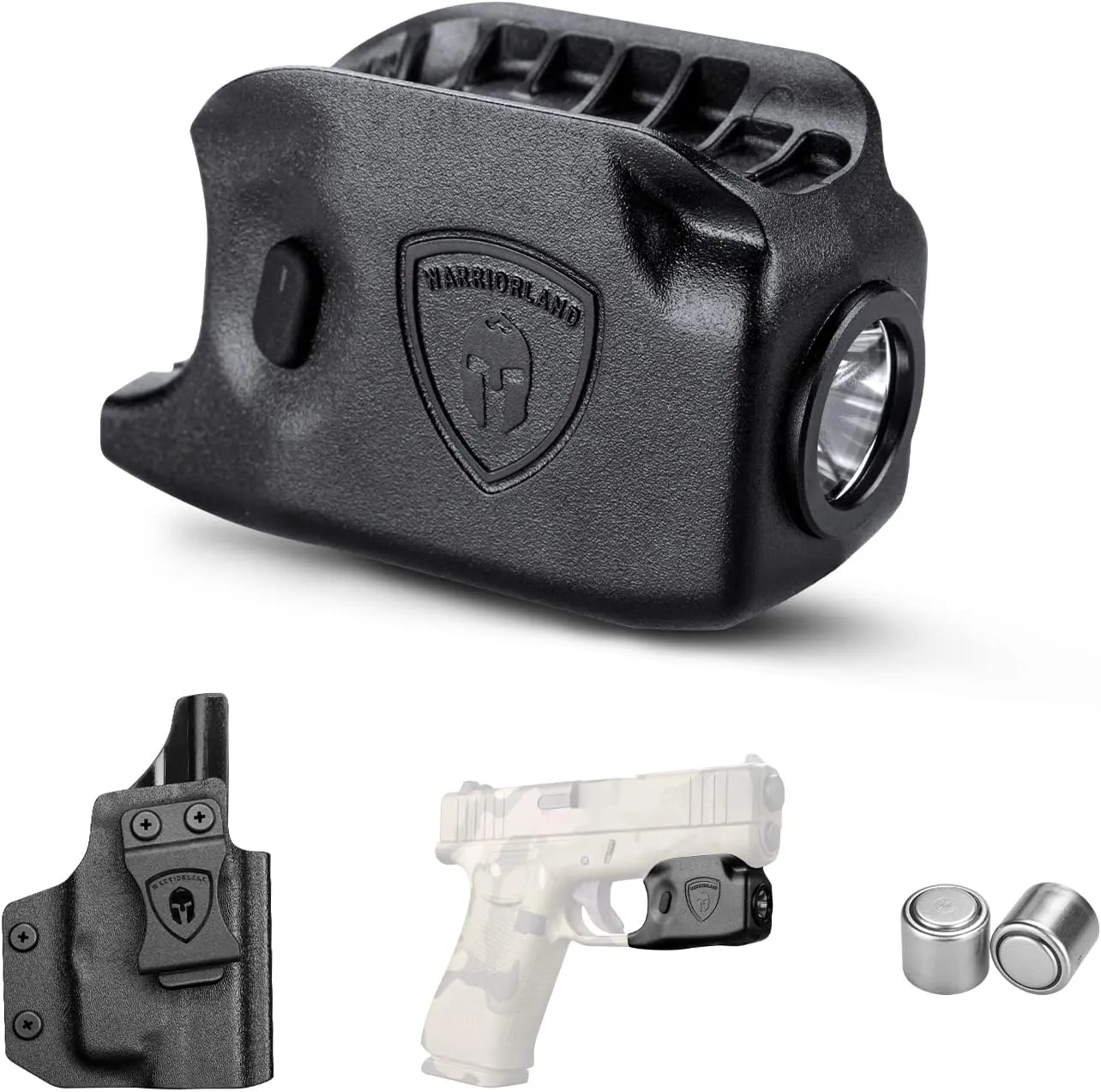 WARRIORLAND Mini Gun Light with Kydex Holster Compatible with Glock 43 / G43X (Not Fit G43X MOS with Rail) Pistol, 150 Lumens Handgun Light, LED Tactical Flashlight SL-1 w/ G43 Holster