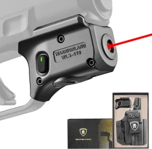WARRIORLAND Red Laser Sight Fit Springfield Hellcat (Not Fit Pro) with Kydex Holster, First Red Beam Sight with Power Indicator, IWB Carry, Right Hand, WLS-118 w/Hellcat Holster