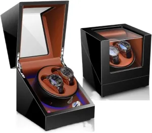 Watch Box Watch Winder Automatic Watch Winder Box for Watches 5 Rotation Mode Settings with Blue Led Light Watch Accessories (Color : OneColor)