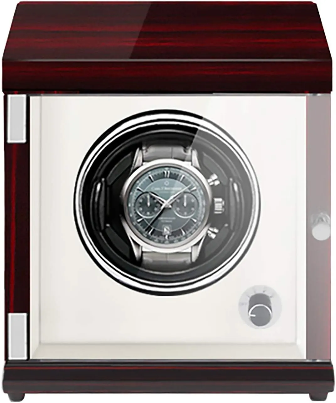 Watch Stand Watch Winders for Automatic Watches - Rechargeable Single Watch Shaker Mechanical Watch Winder Vertical Automatic Watch Winding Box with Light-Sensitive Led Light Quiet