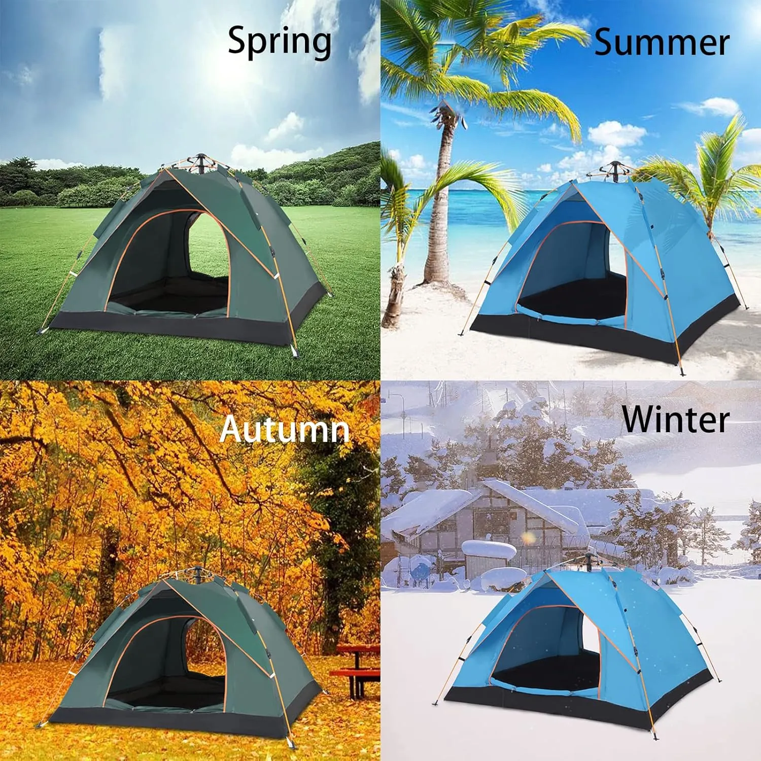 Waterproof Camping Tent, Easy Setup Instant Pop Up Tent Weatherproof, Foldable Automatic Tents Portable, Outdoor Portable Dome Tents, for Backpacking, Hiking, or Beach